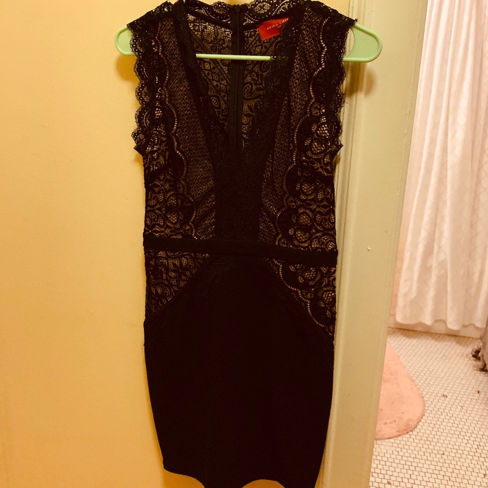 Black lace cocktail dress